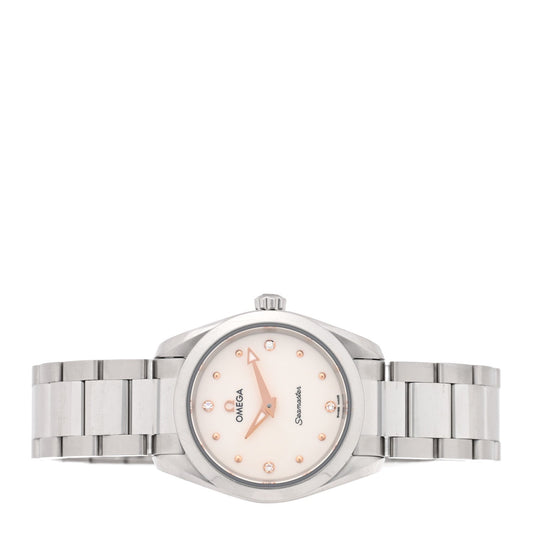 Stainless Steel Diamond 28mm Seamaster Aqua Terra Quartz Watch Silver 220.10.28.60.54.001