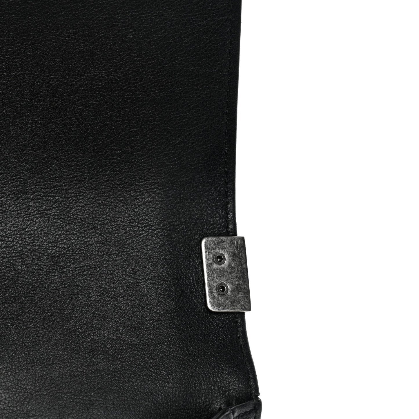 Lambskin Chevron Quilted Medium Boy Flap Black