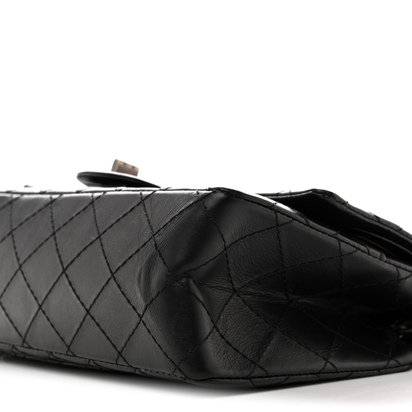 Aged Calfskin Quilted 2.55 Reissue 225 Flap Black