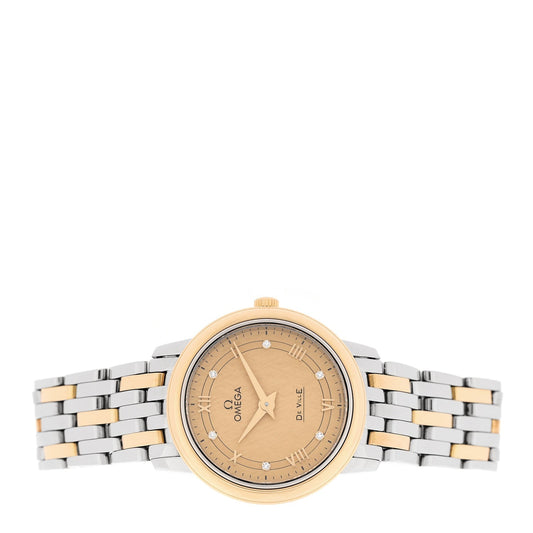 Stainless Steel 18K Red Gold 27mm De Ville Prestige Quartz Watch Champagne 424.20.27.60.52.003
