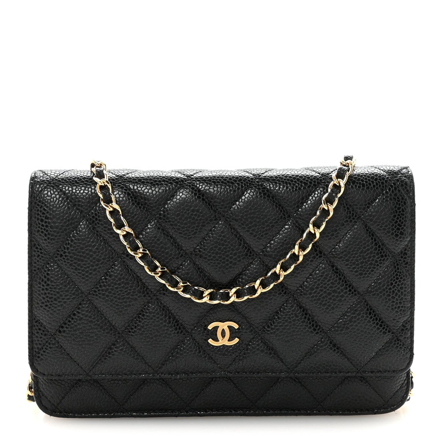 Caviar Quilted Wallet On Chain WOC Black
