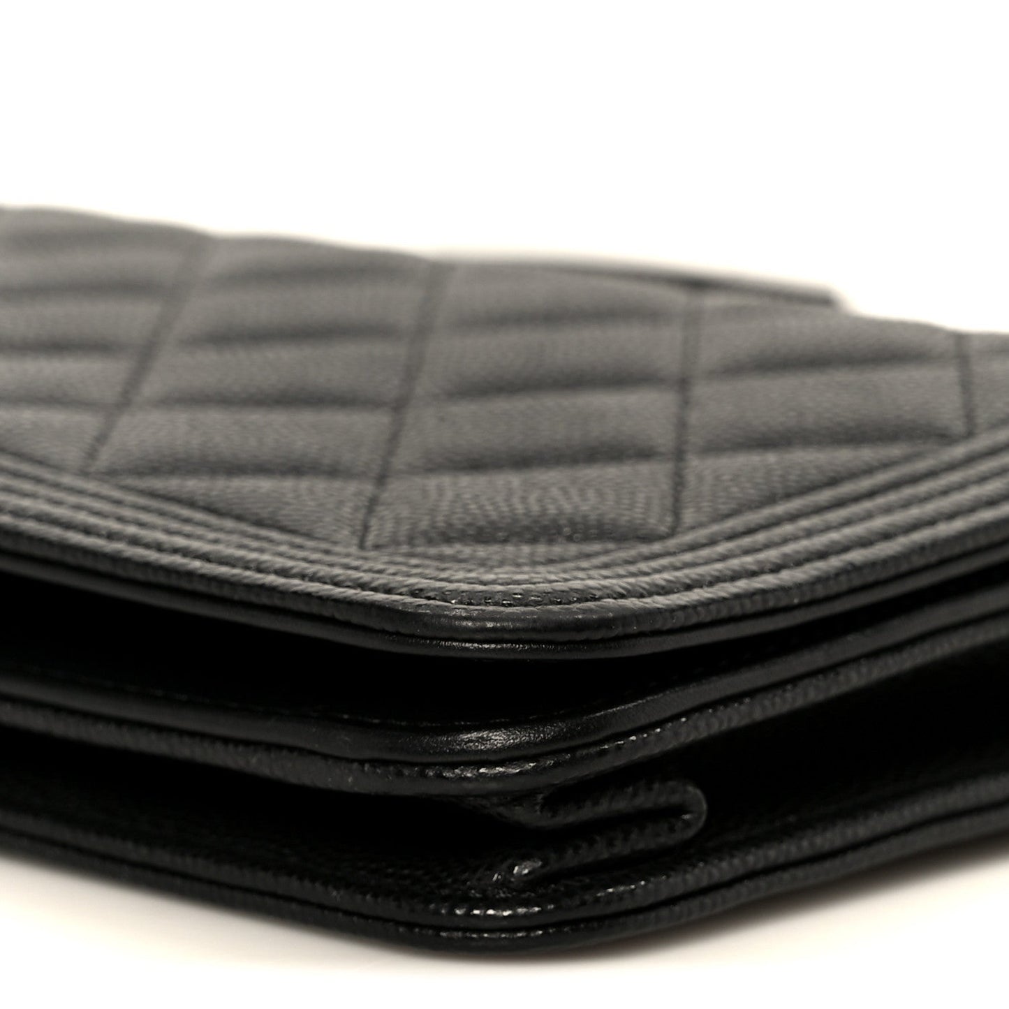 Caviar Quilted Boy Wallet On Chain WOC Black