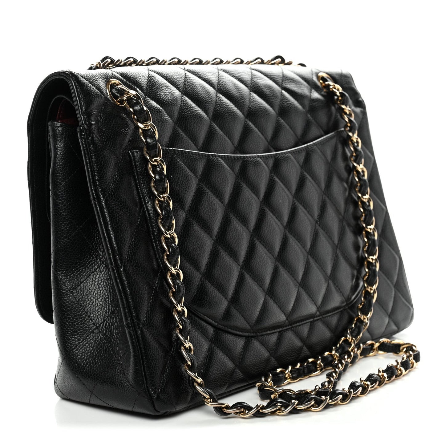 Caviar Quilted Maxi Double Flap Black