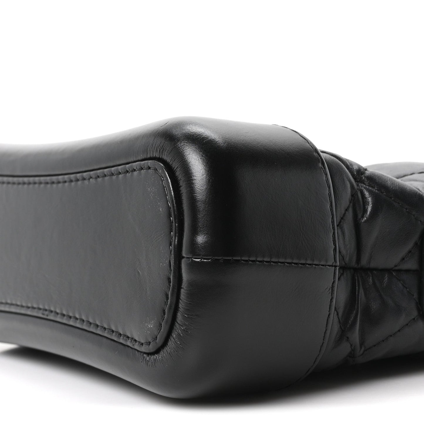 Aged Calfskin Quilted Small Gabrielle Hobo Black