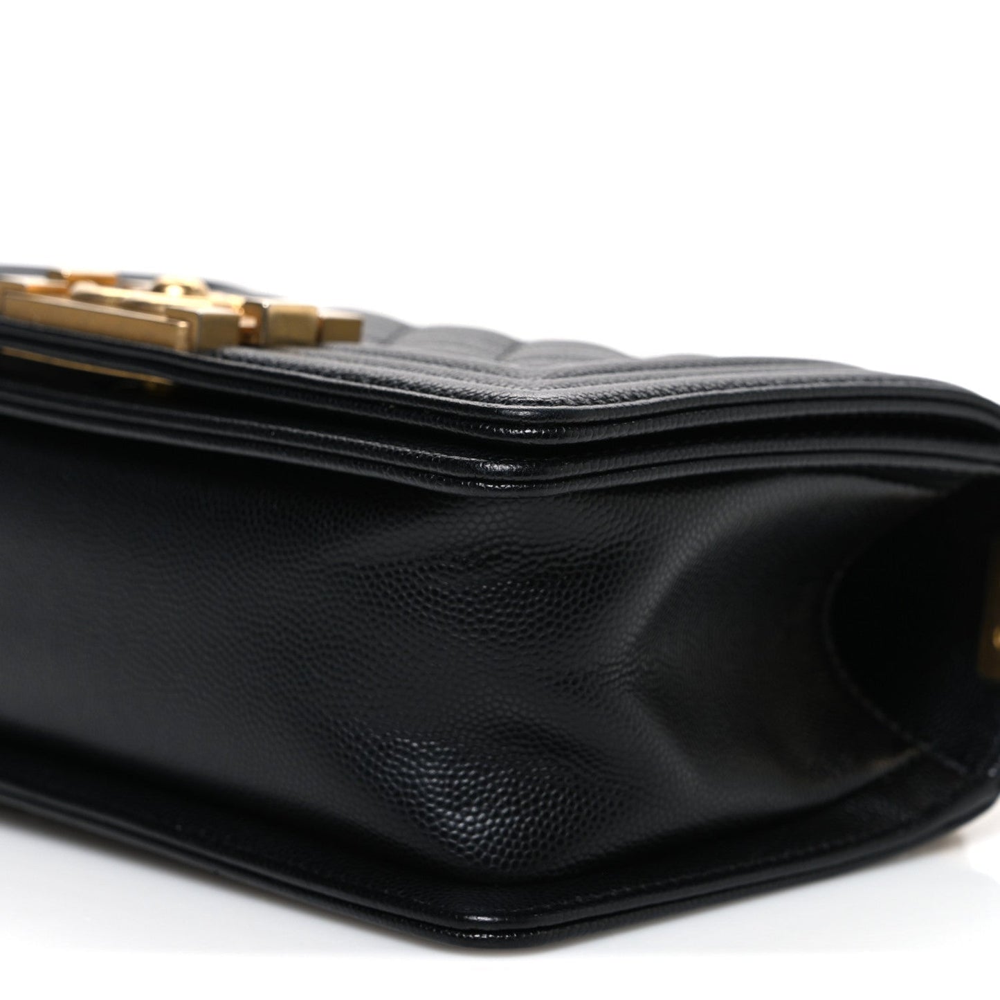Caviar Quilted Small Boy Flap Black