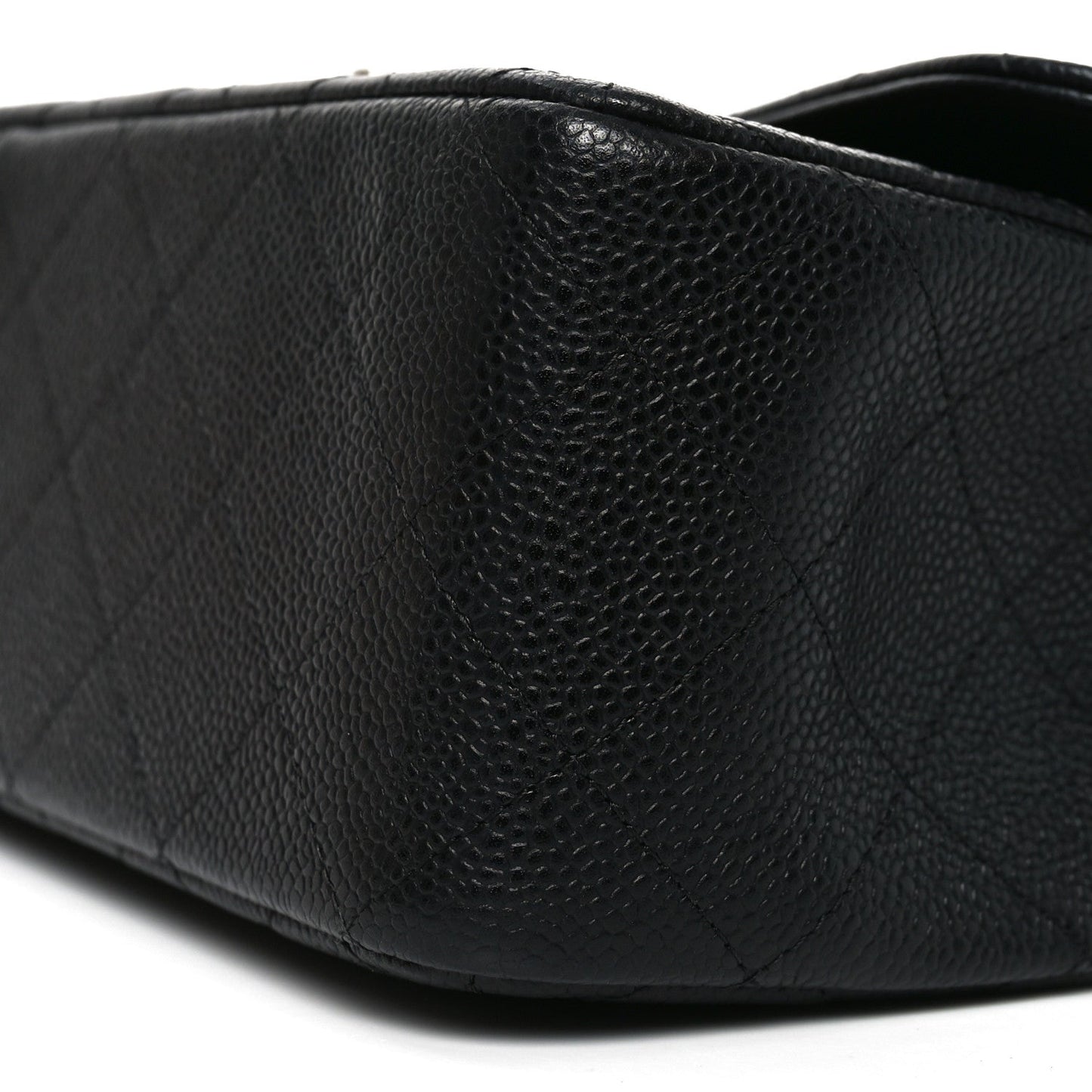 Caviar Quilted Jumbo Double Flap Black