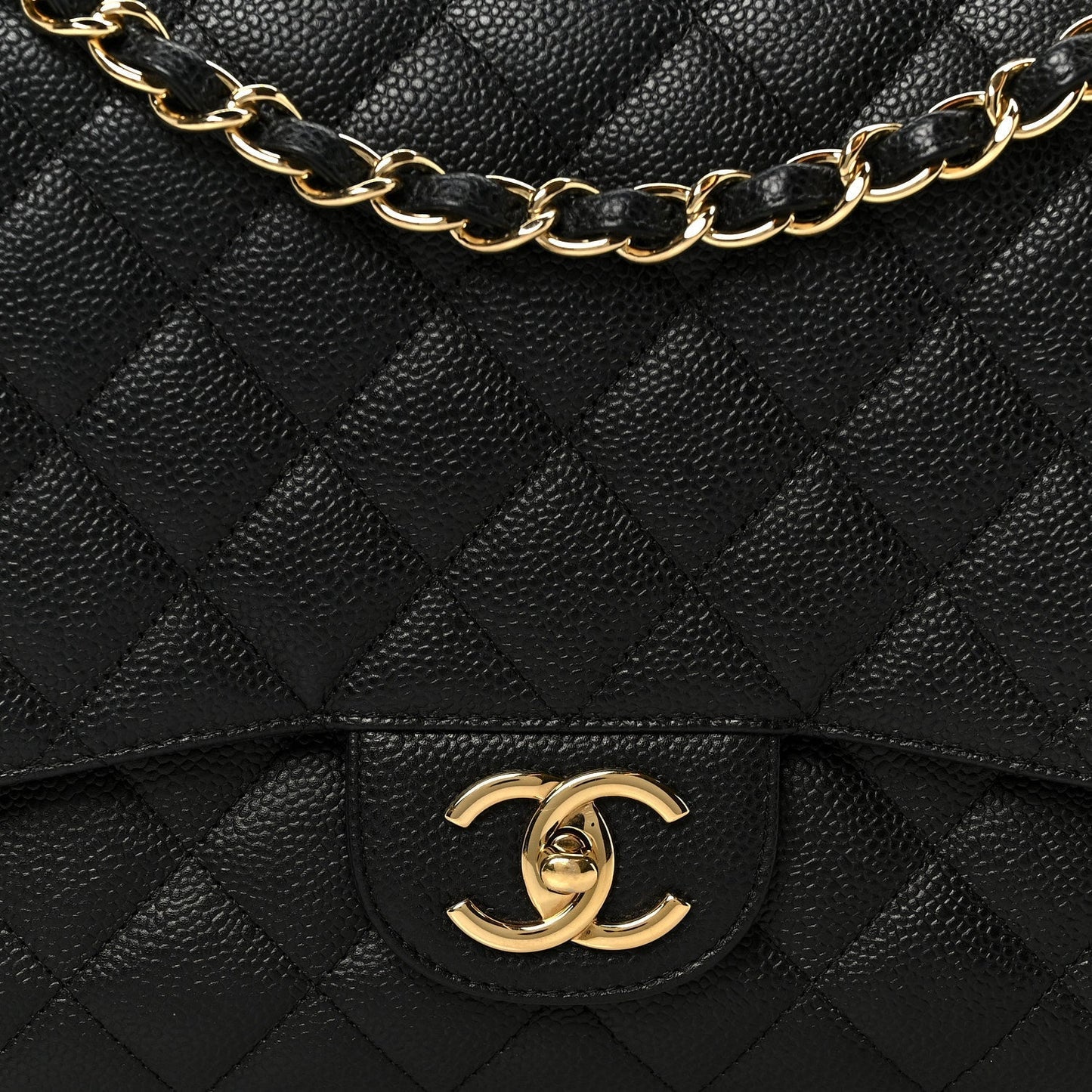 Caviar Quilted Maxi Double Flap Black