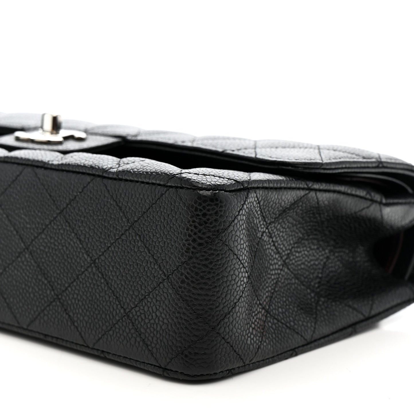 Caviar Quilted Medium Double Flap Black