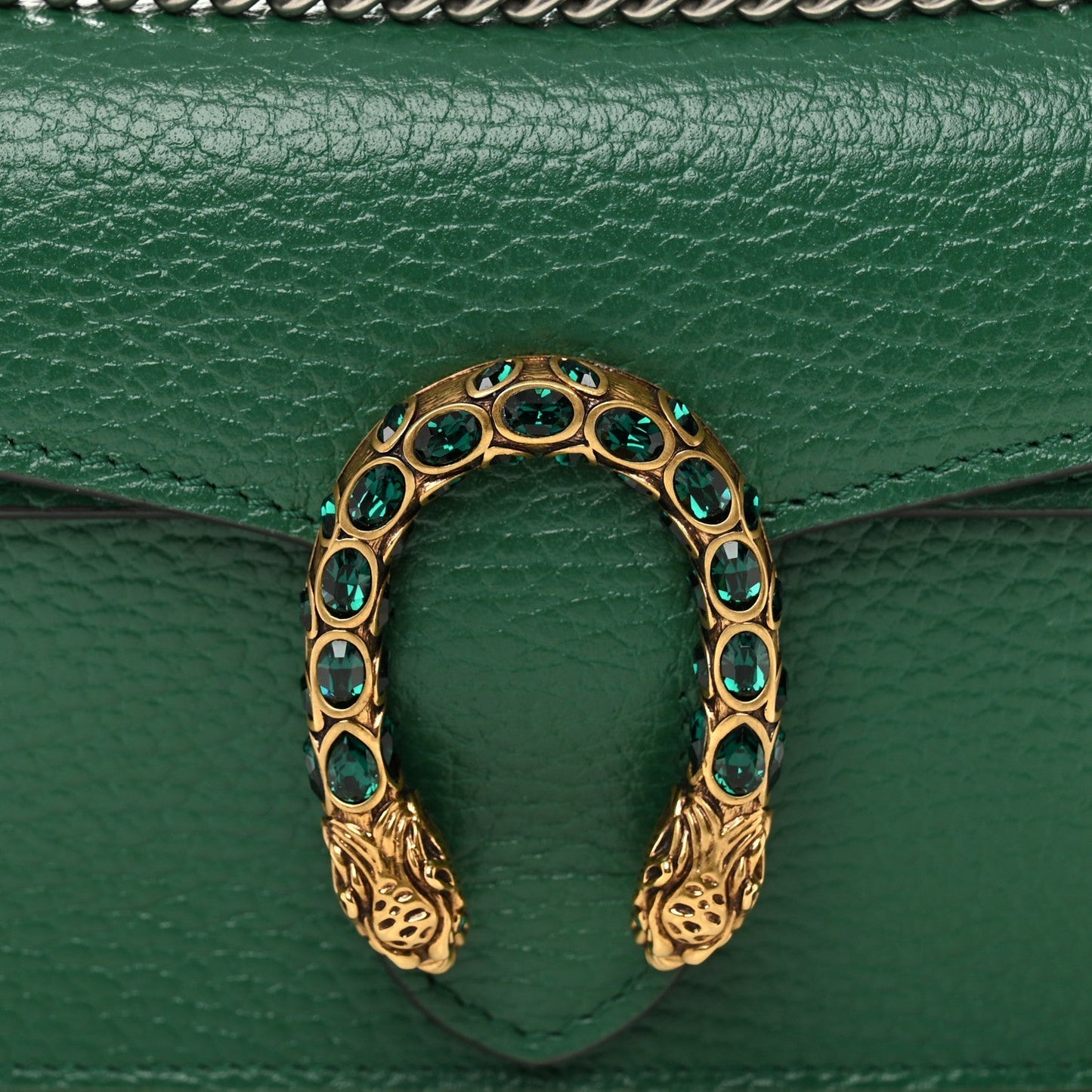 Dollar Calfskin Crystal Super Mini Dionysus Shoulder Bag Emerald