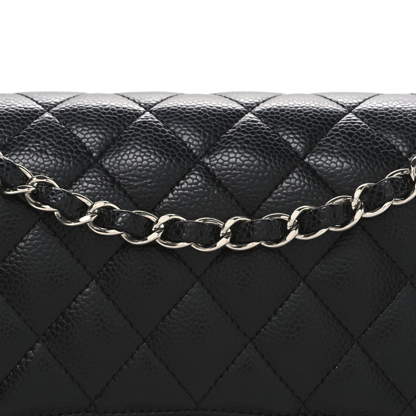 Caviar Quilted Medium Double Flap Black