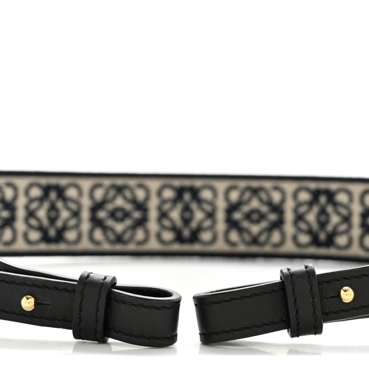 Calfskin Jacquard Anagram Loop Strap Navy Black