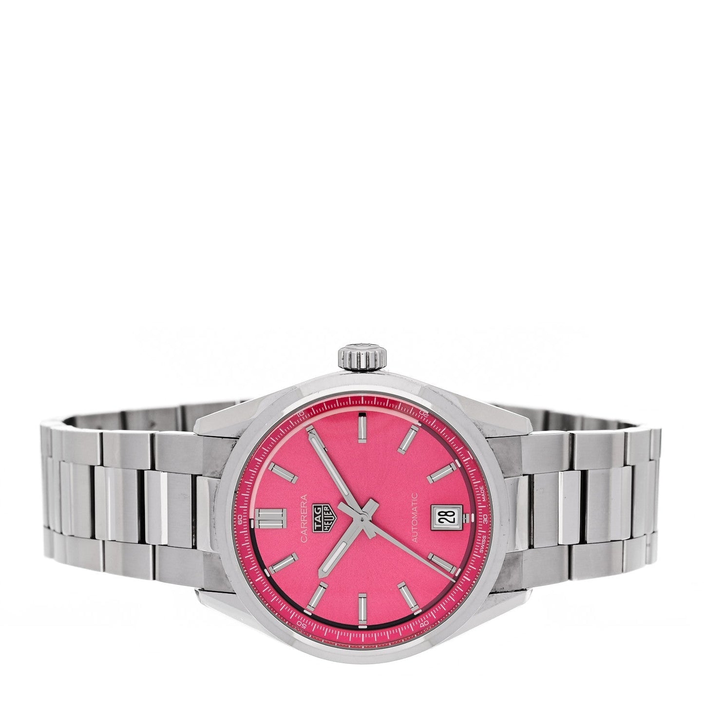 Stainless Steel 36mm Carrera Date Automatic Watch Pink WBN2313