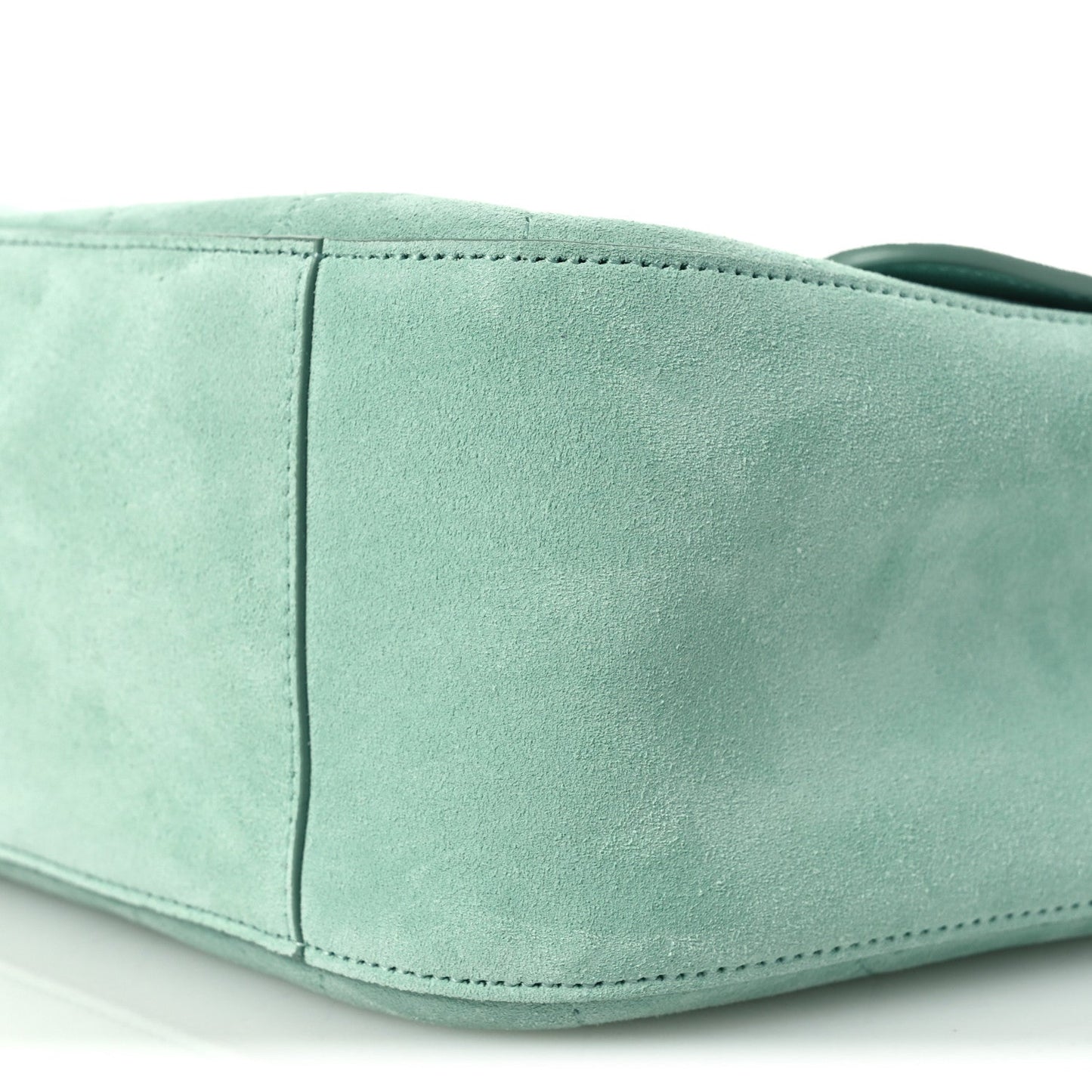 Suede Calfskin Small Souplissimo Maxi Flap Green