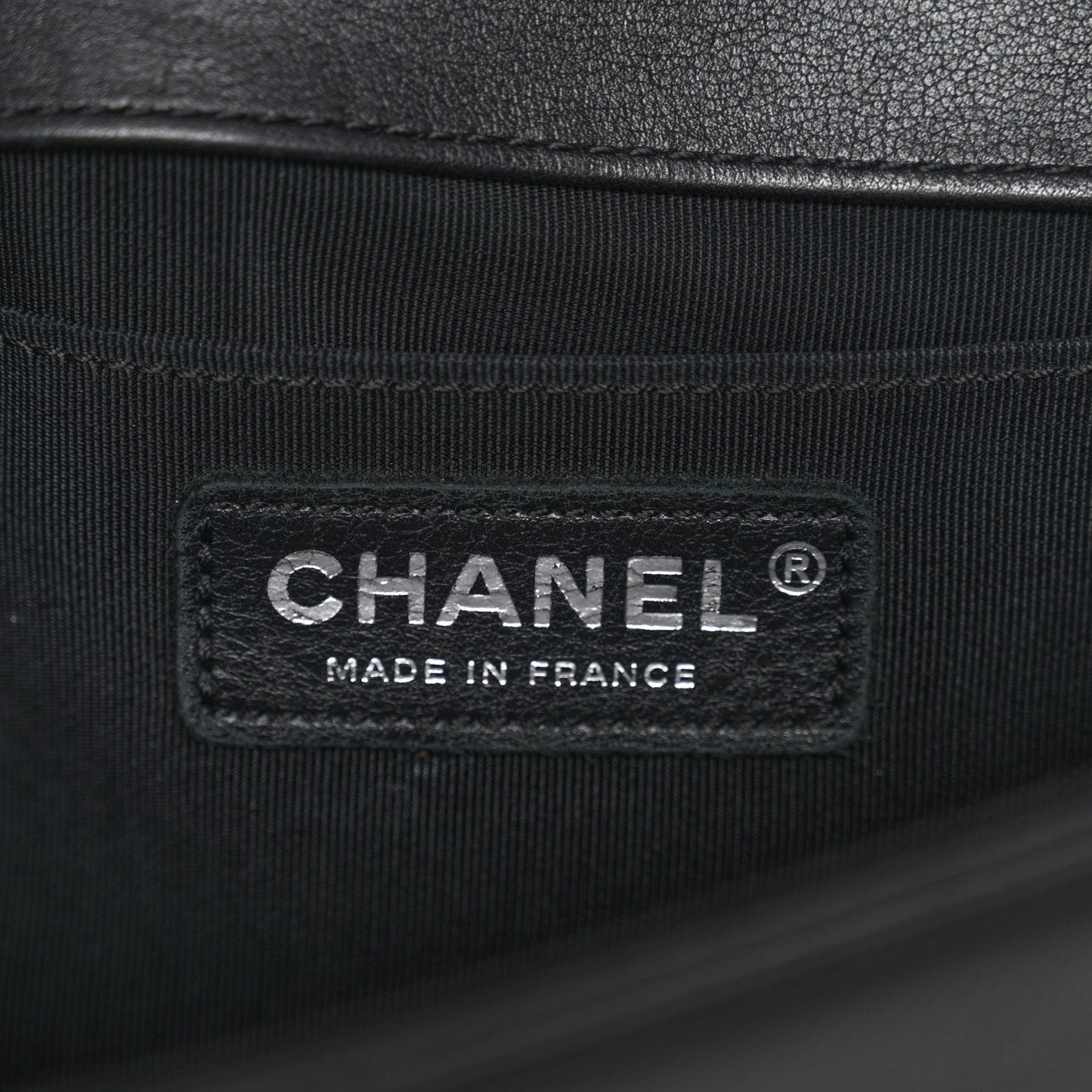 Lambskin Chevron Quilted Medium Boy Flap Black