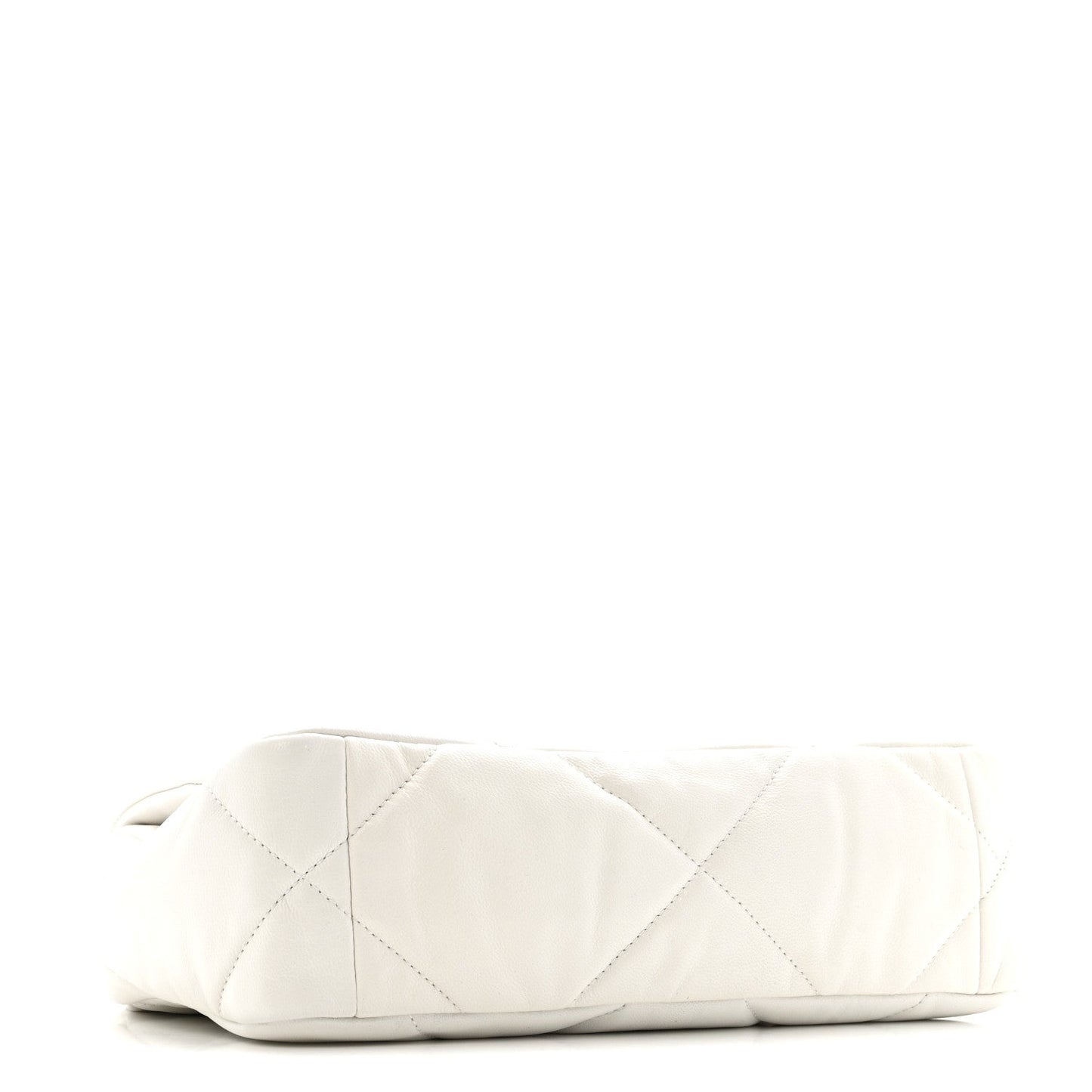 Goatskin Quilted Medium Chanel 19 Flap White
