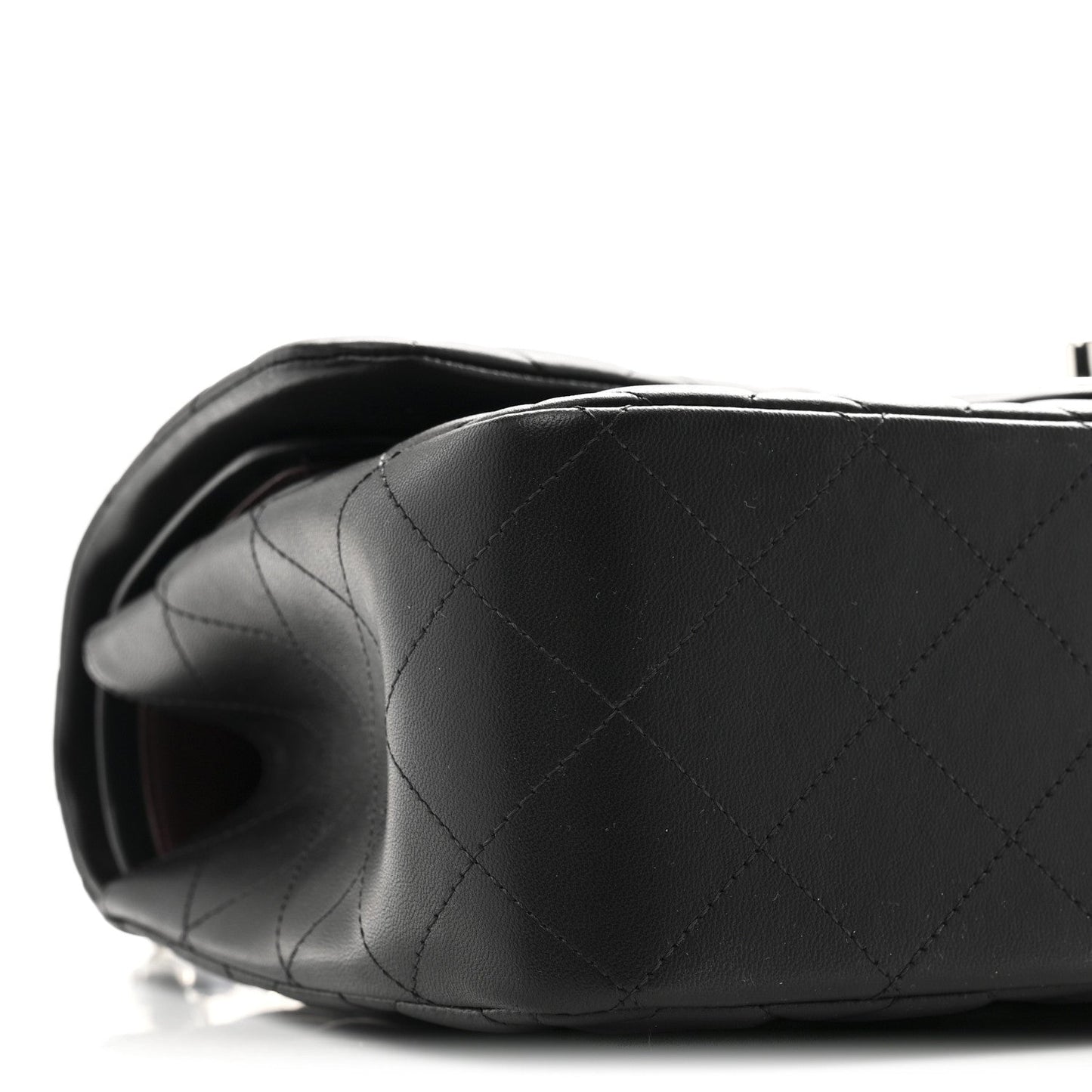 Lambskin Quilted Jumbo Double Flap Black