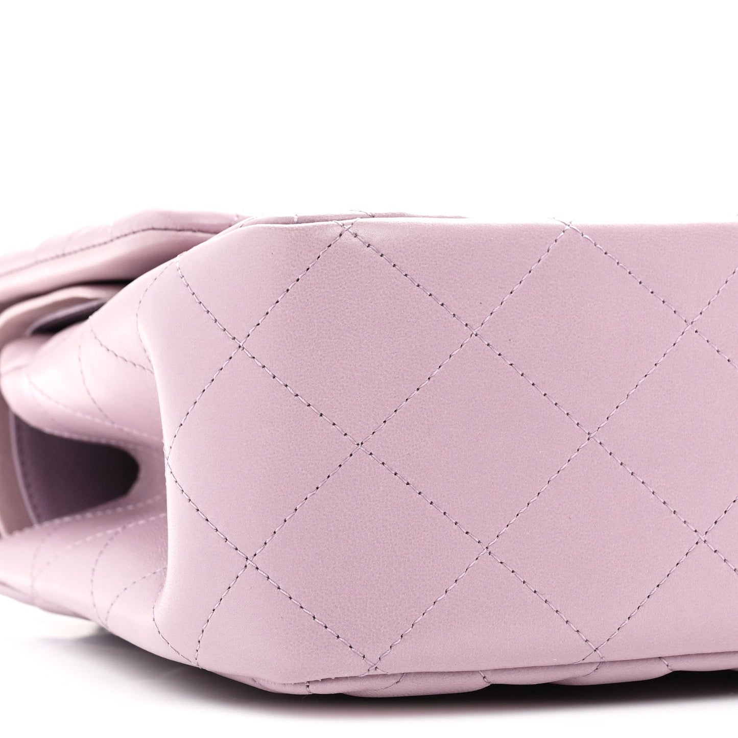 Lambskin Quilted Jumbo Double Flap Light Purple