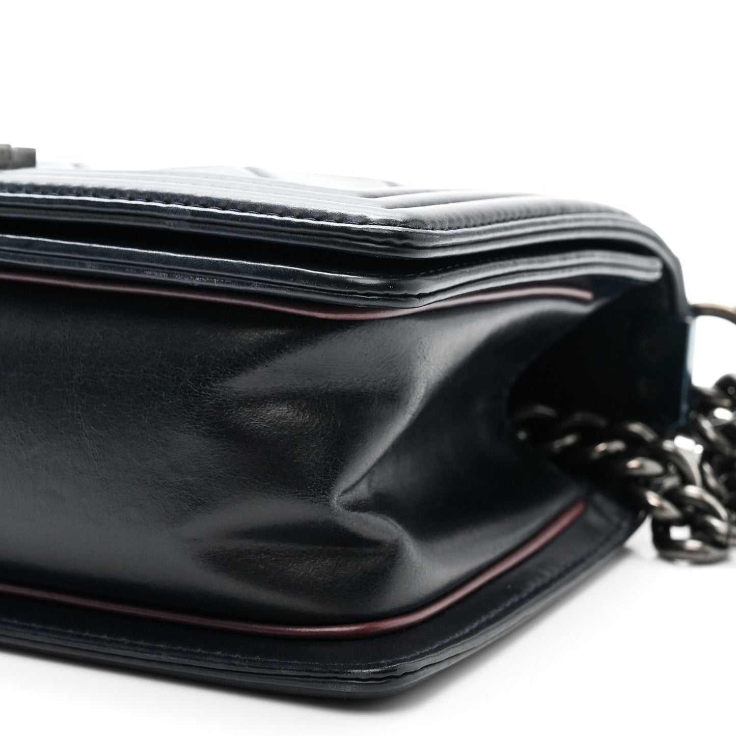 Calfskin Embossed Medium Paris Salzburg Boy Flap Navy