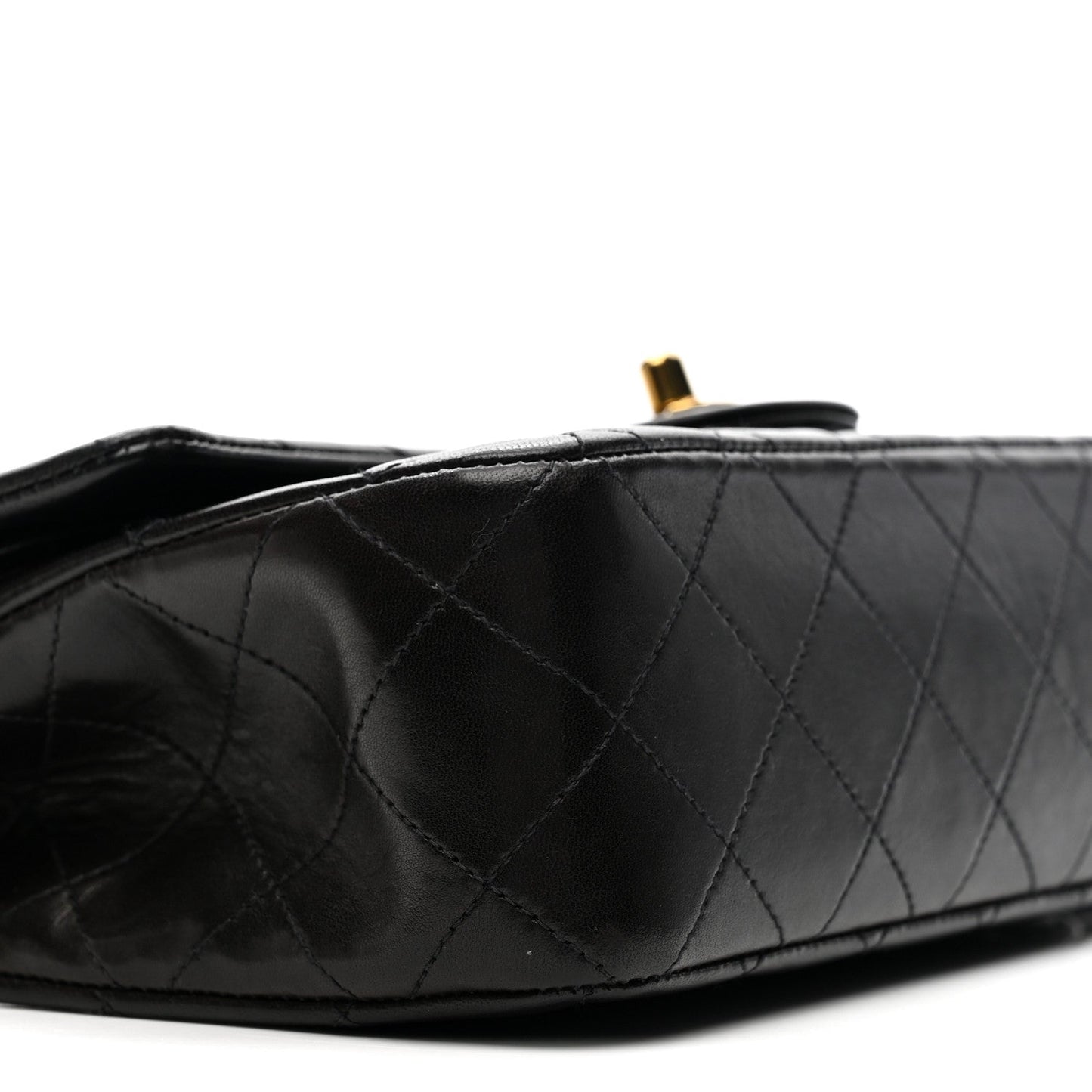 Lambskin Quilted Small Double Flap Black