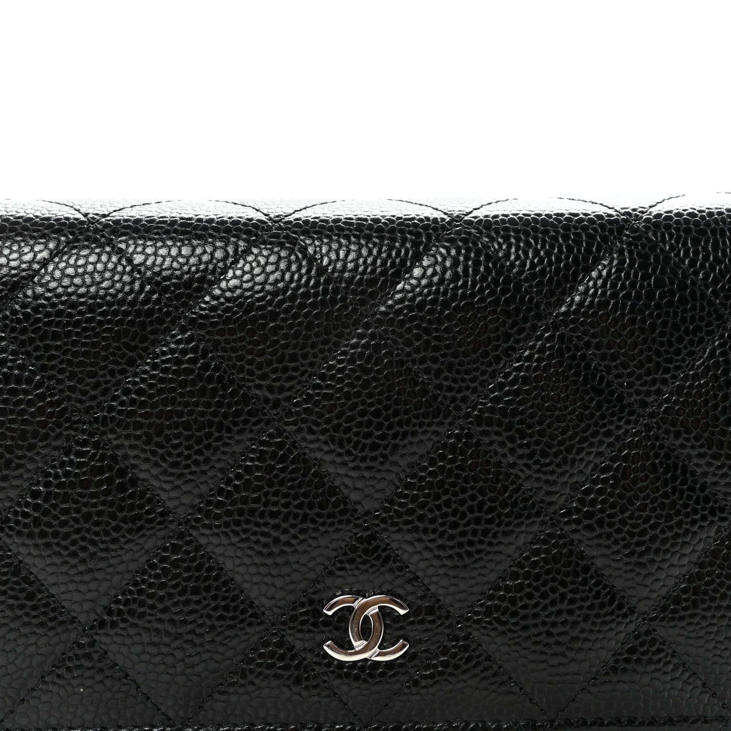 Caviar Quilted Wallet on Chain WOC Black