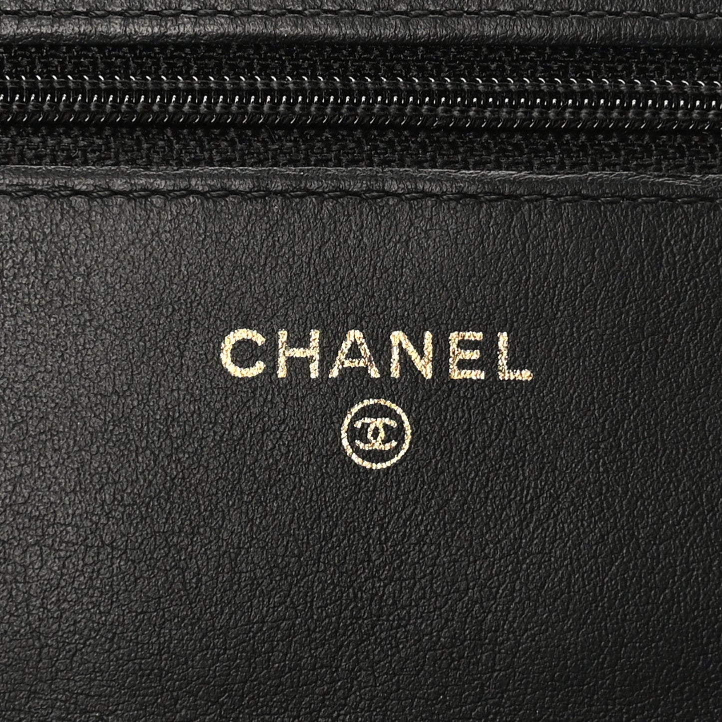 Aged Calfskin Lucky Charms 2.55 Reissue Wallet on Chain WOC Black