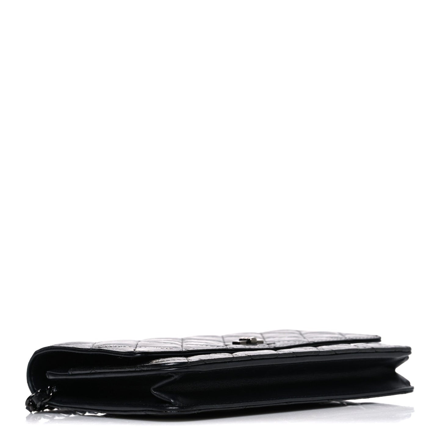 Glazed Aged Calfskin Reissue Wallet On Chain WOC So Black