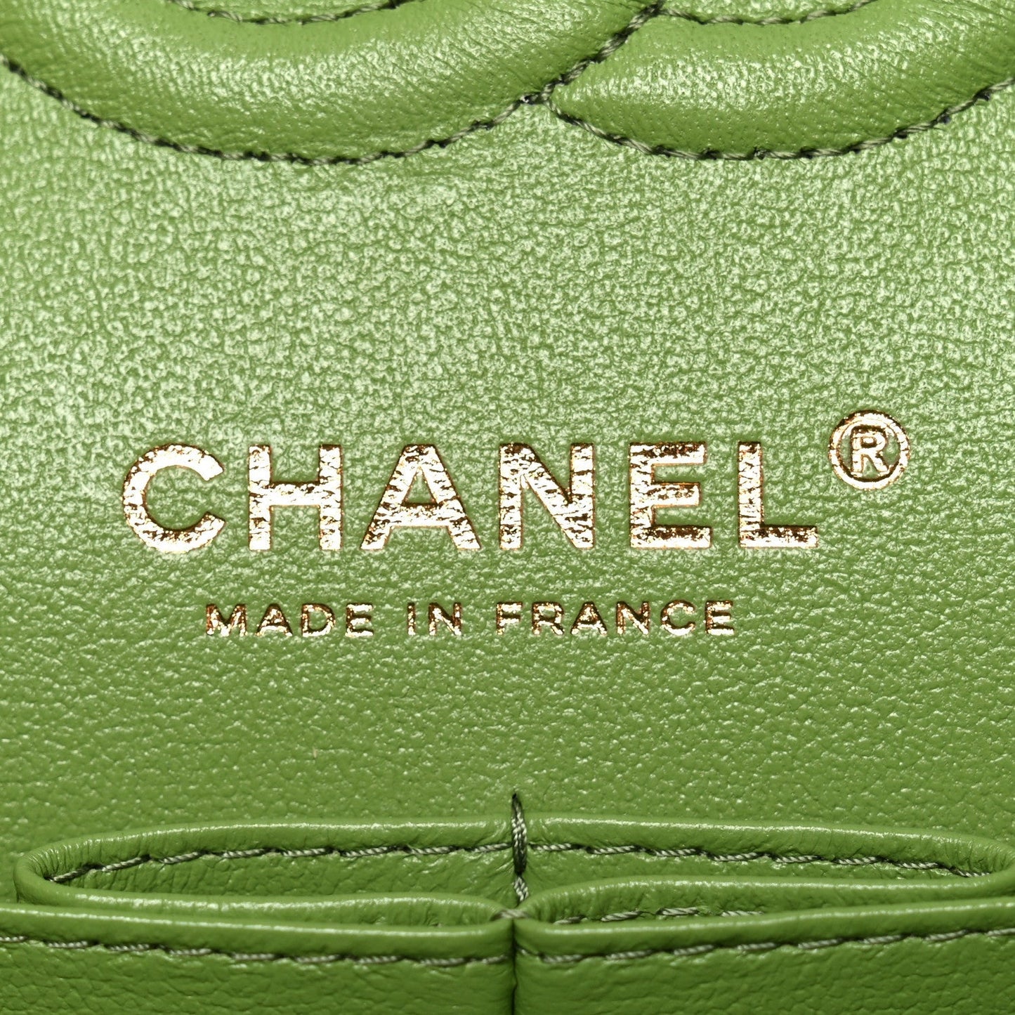 Caviar Quilted Small Double Flap Green
