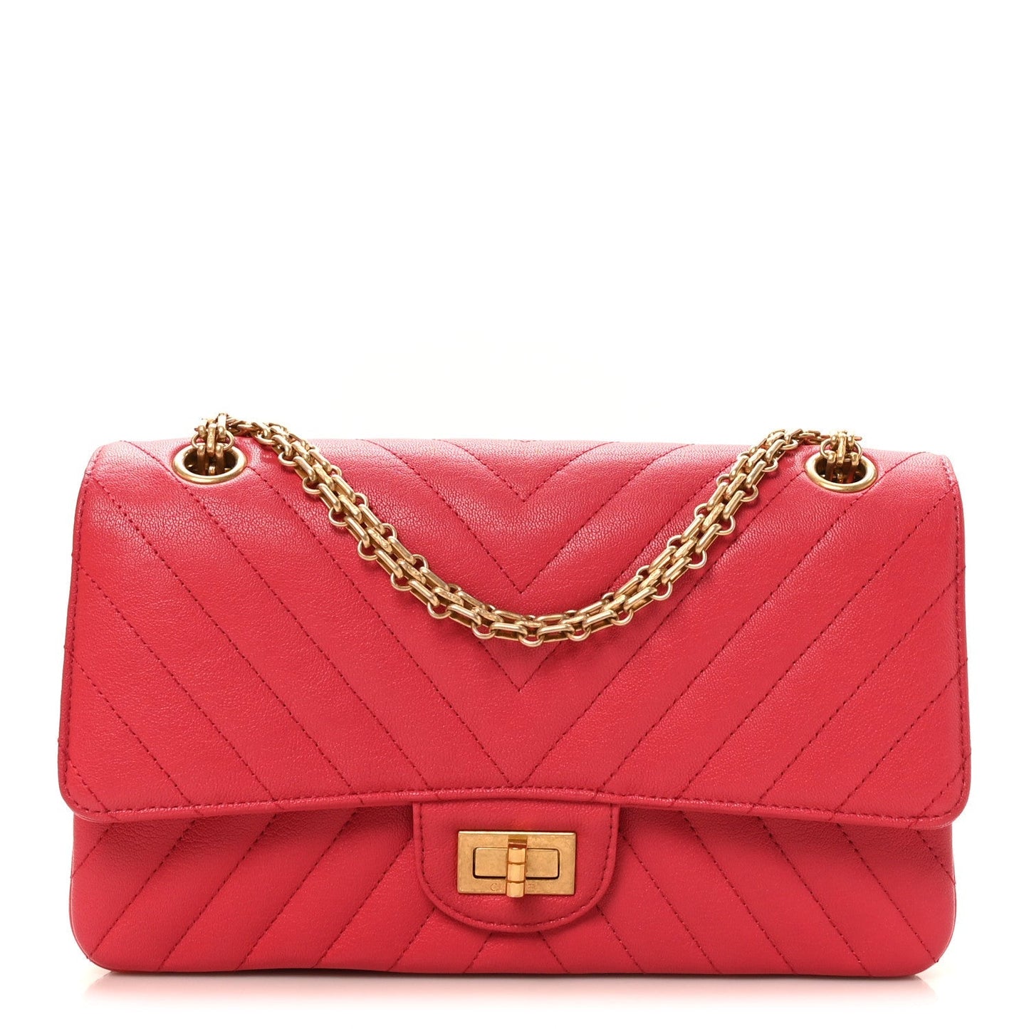 Sheepskin Chevron Quilted 2.55 Reissue 225 Flap Dark Pink
