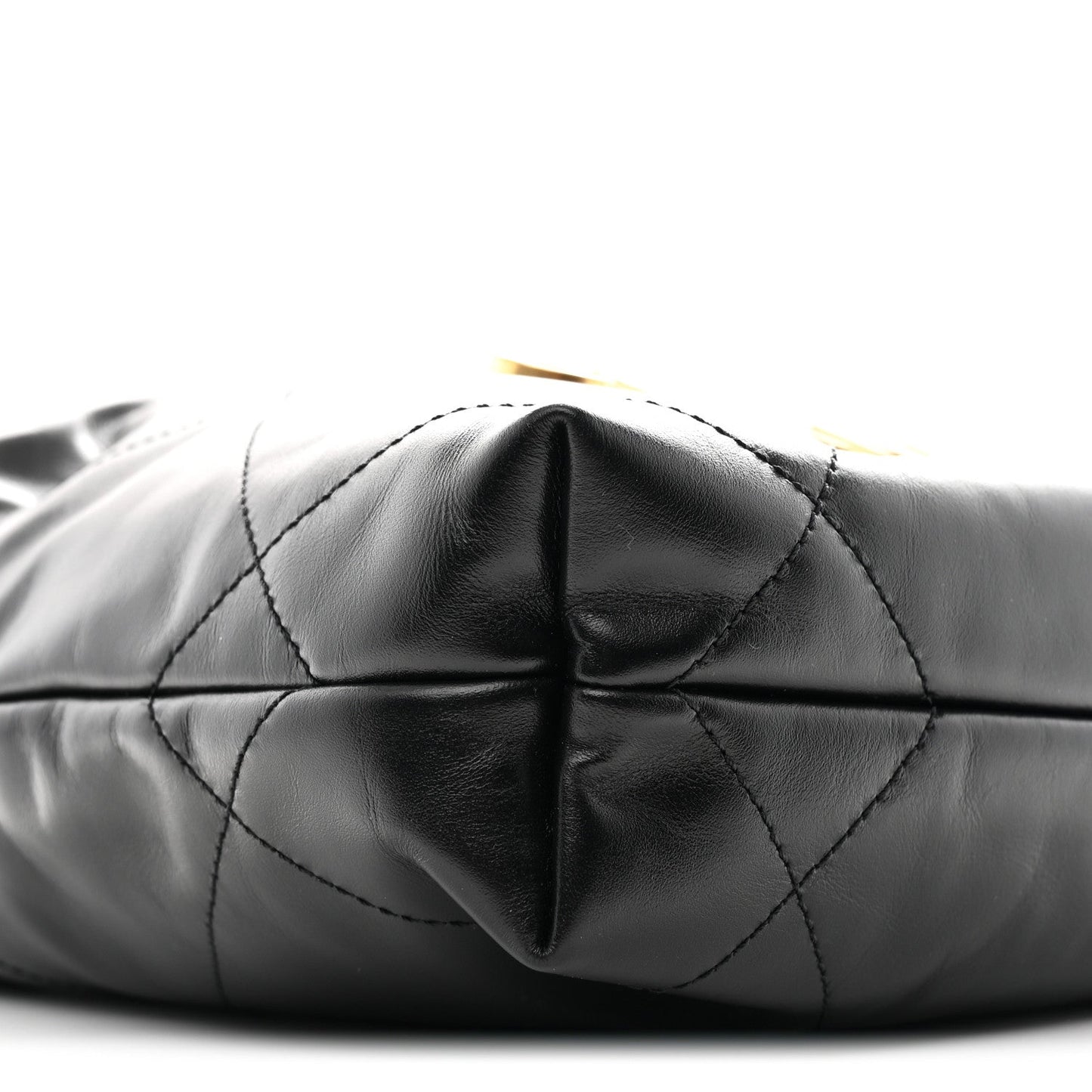 Shiny Calfskin Quilted Mini Chanel 22 Black
