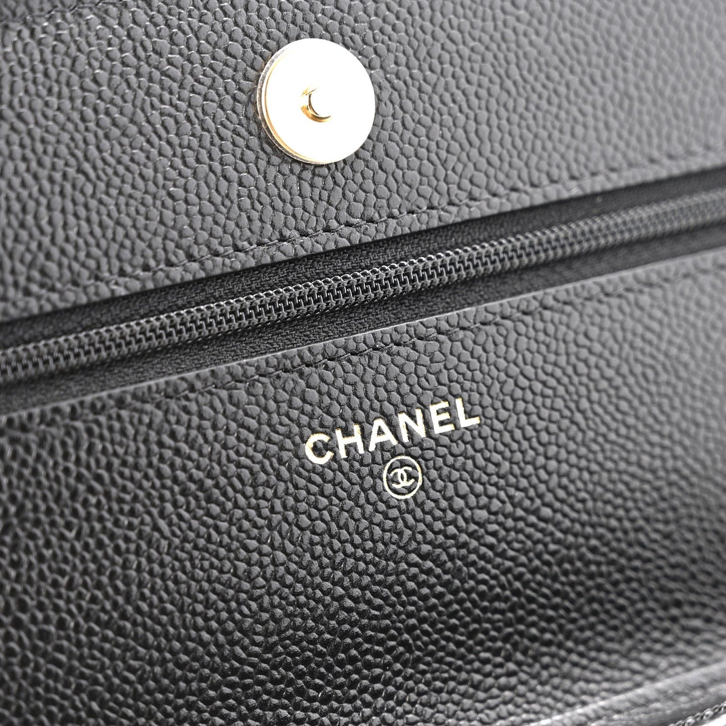 Caviar Quilted Miss Coco Wallet On Chain WOC Black