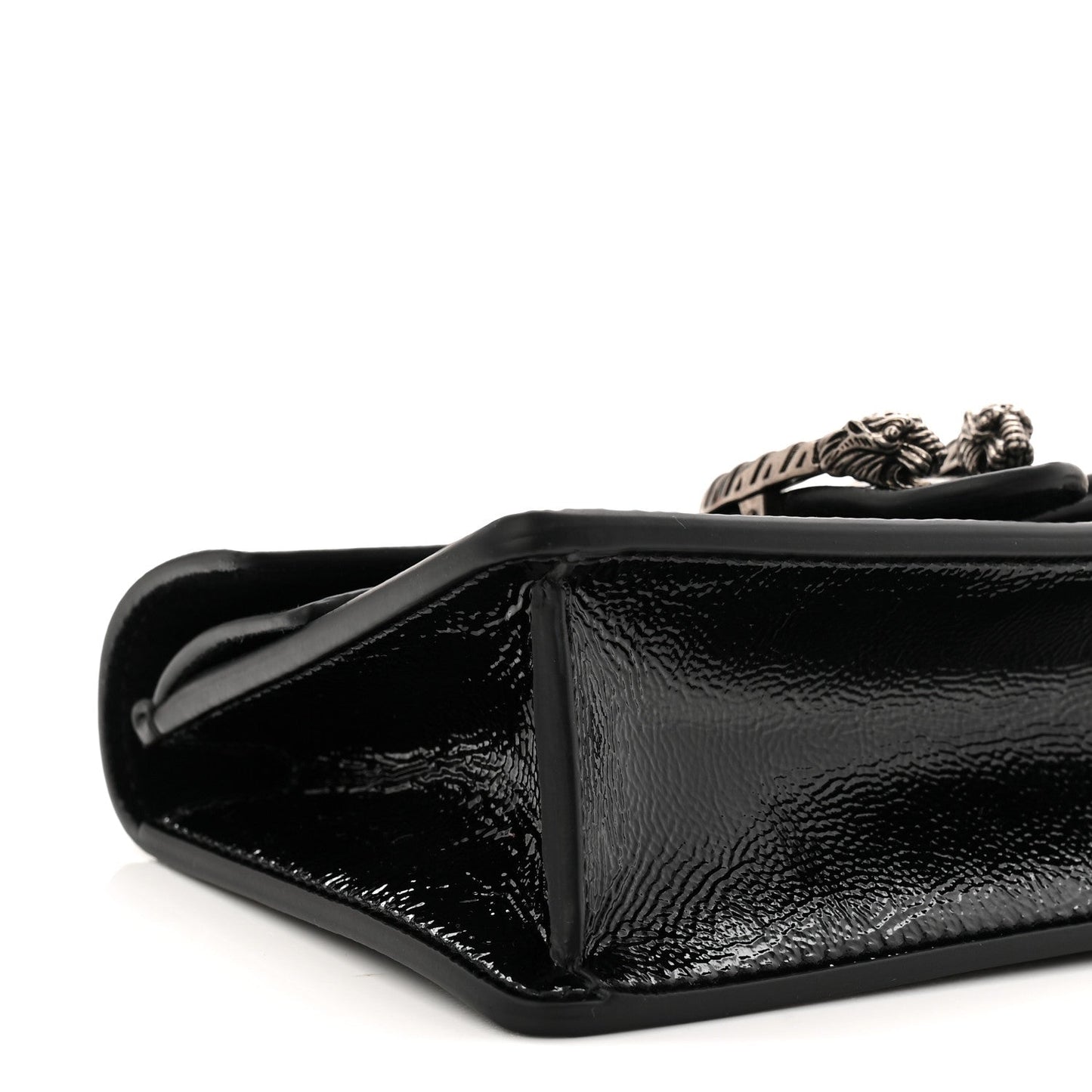 Crinkled Patent Super Mini Dionysus Shoulder Bag Black