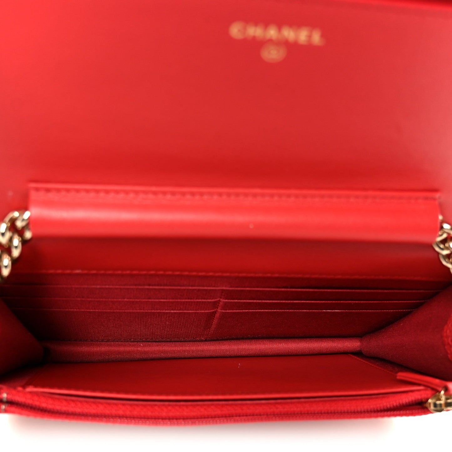 Caviar Quilted Boy Wallet On Chain WOC Red