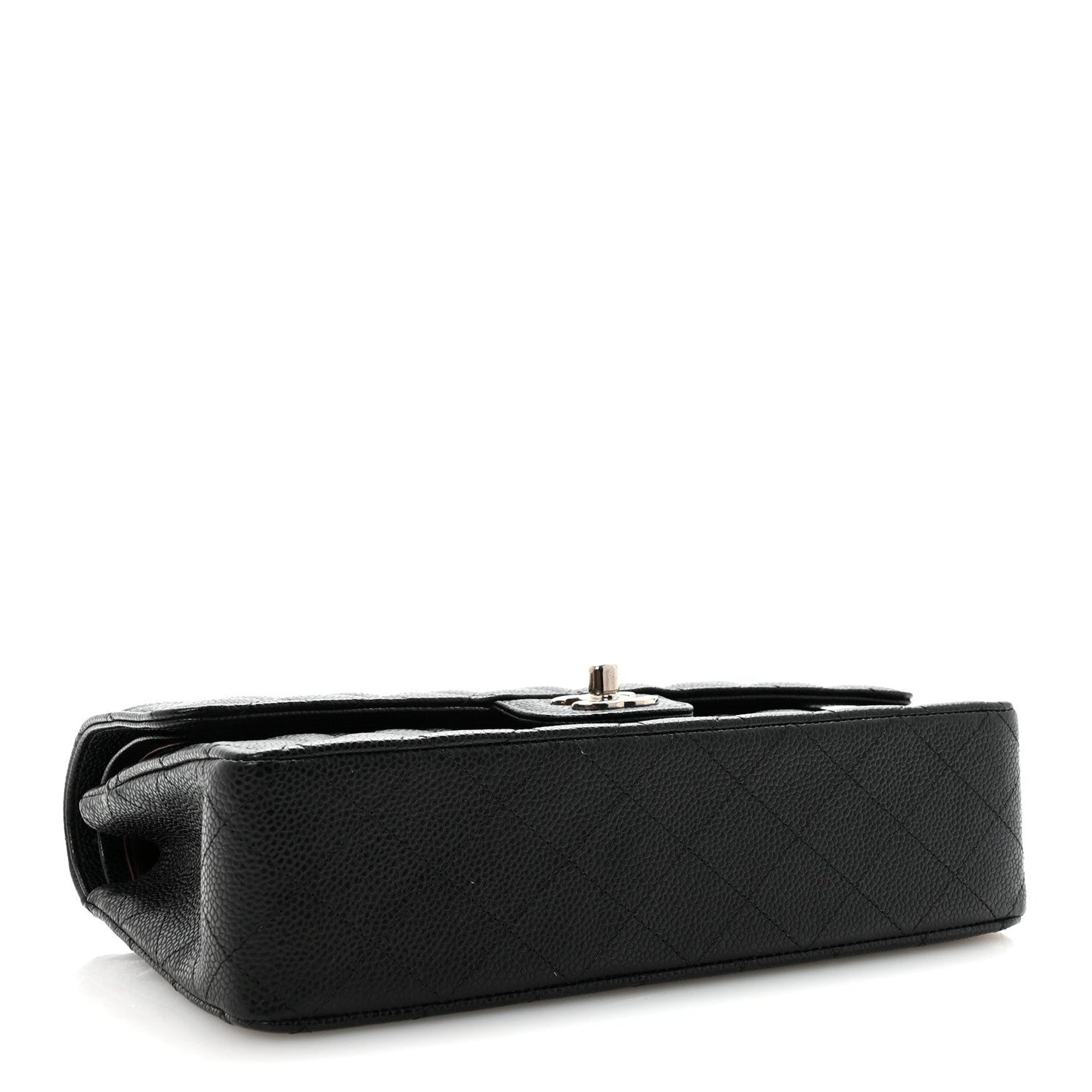 Caviar Quilted Medium Double Flap Black