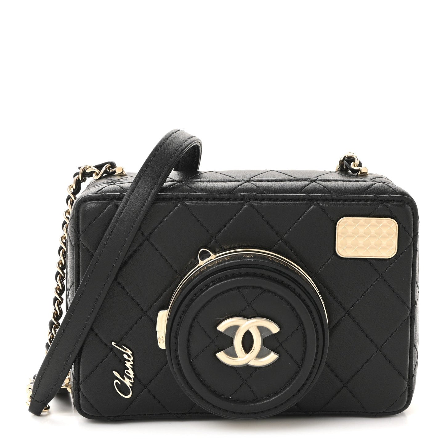 Lambskin Quilted Coco Click Bag Black