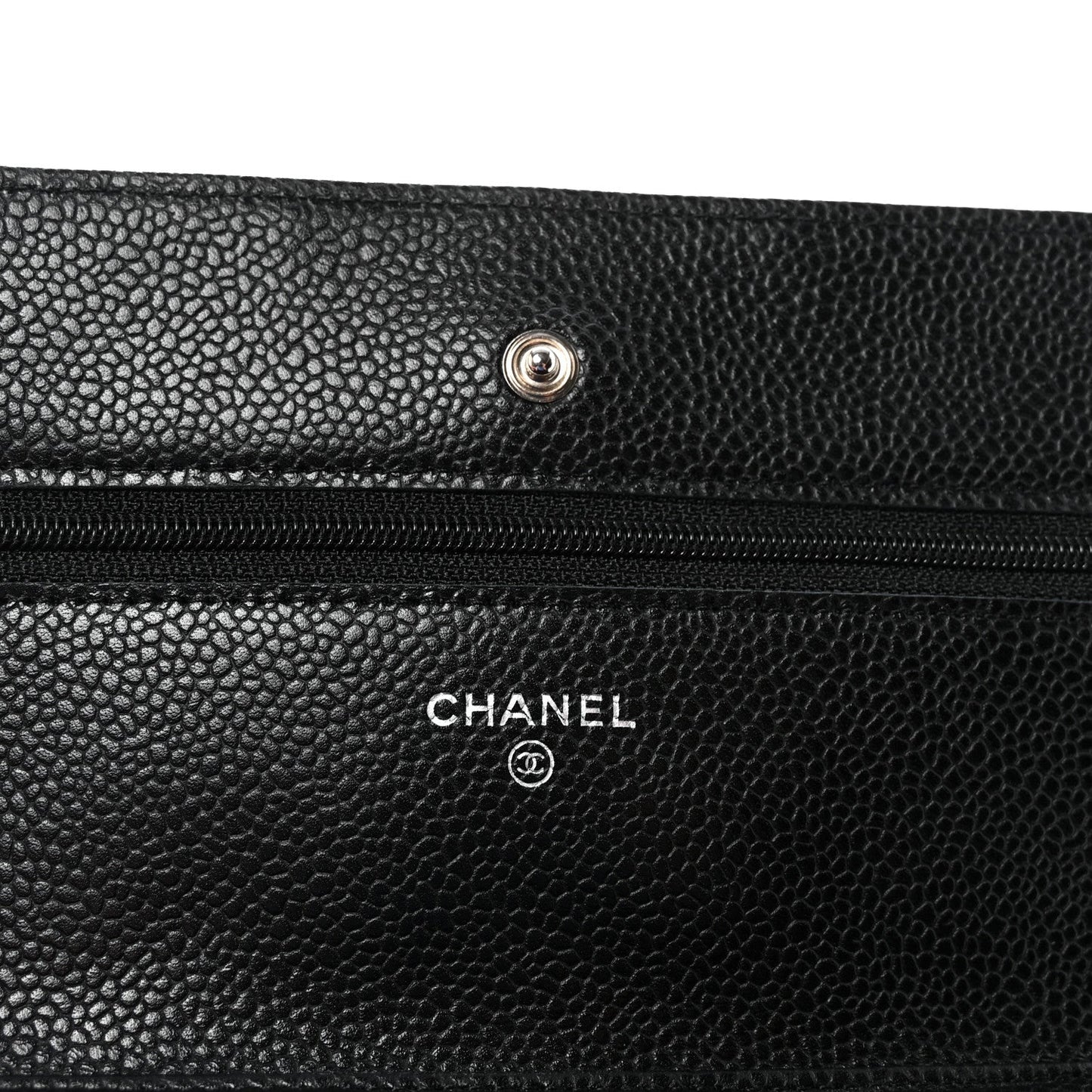 Caviar Quilted Wallet on Chain WOC Black