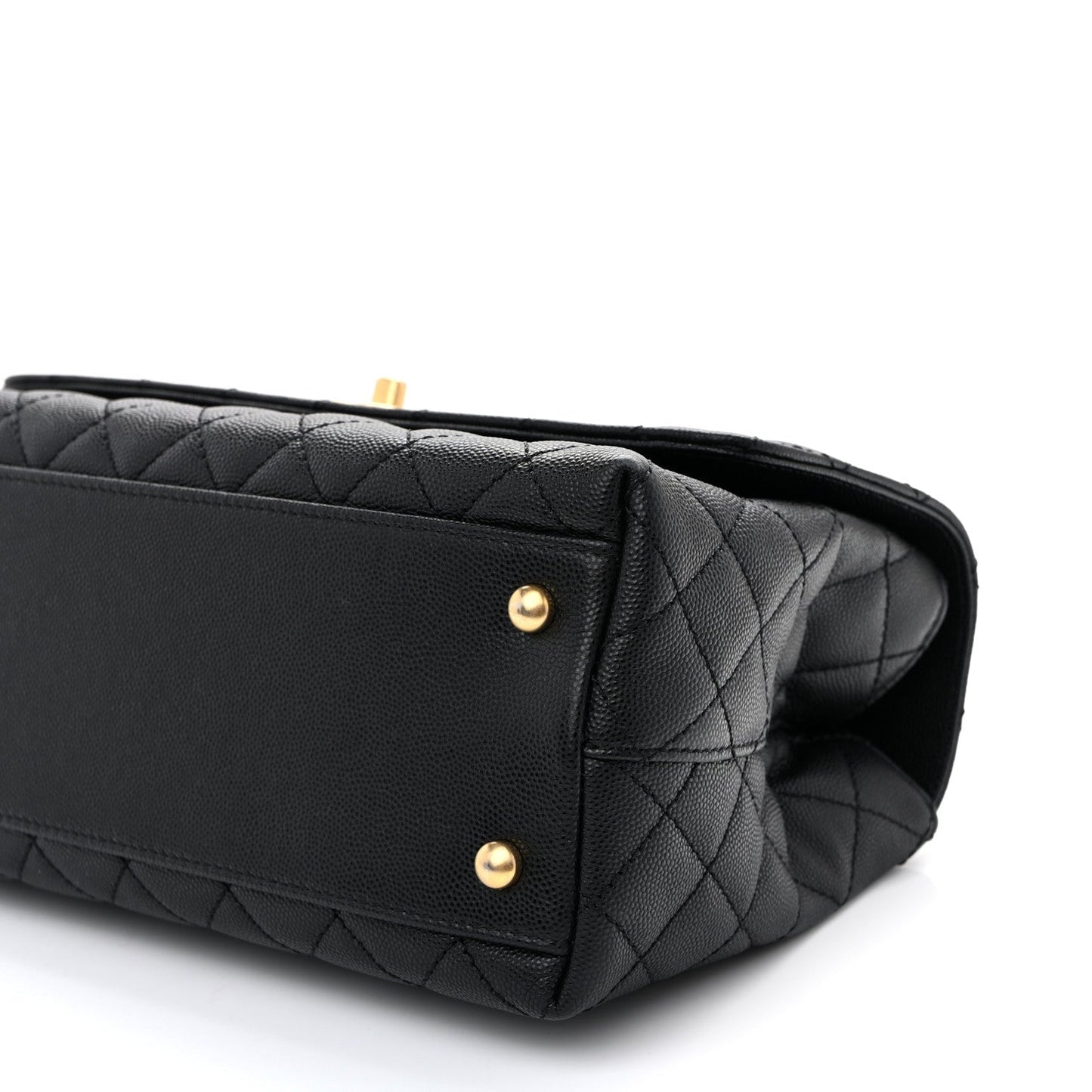 Caviar Quilted Small Coco Chain Handle Flap Black