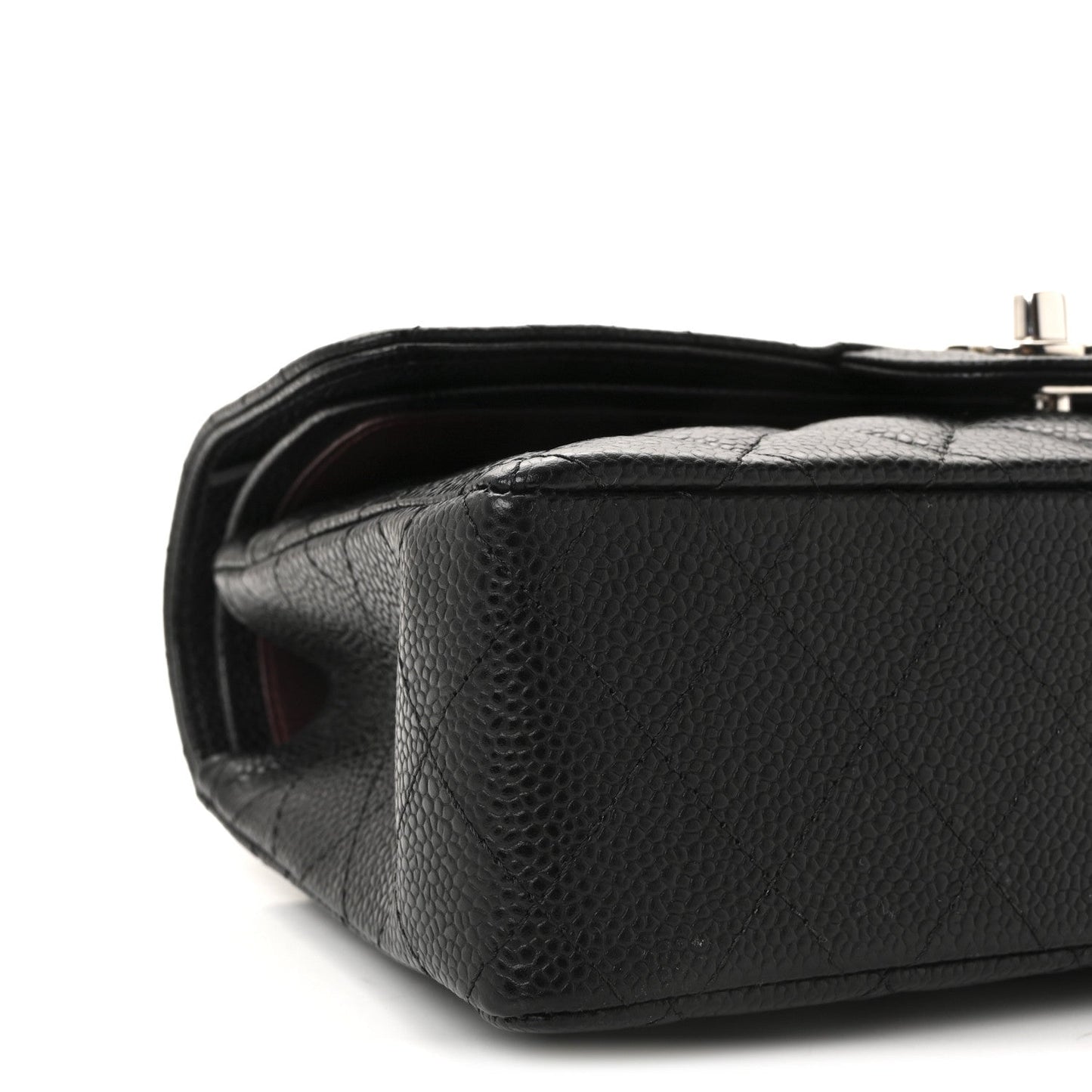 Caviar Quilted Small Double Flap Black