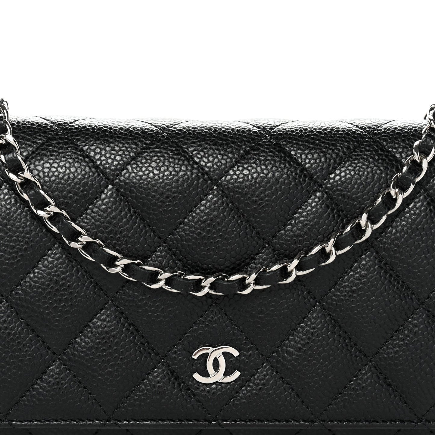 Caviar Quilted Wallet On Chain WOC Black