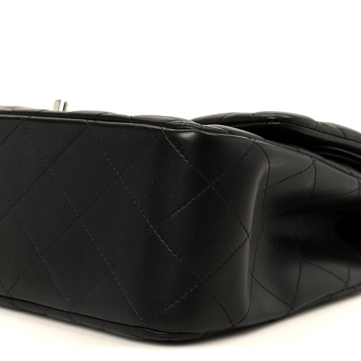 Lambskin Quilted Jumbo Double Flap Black