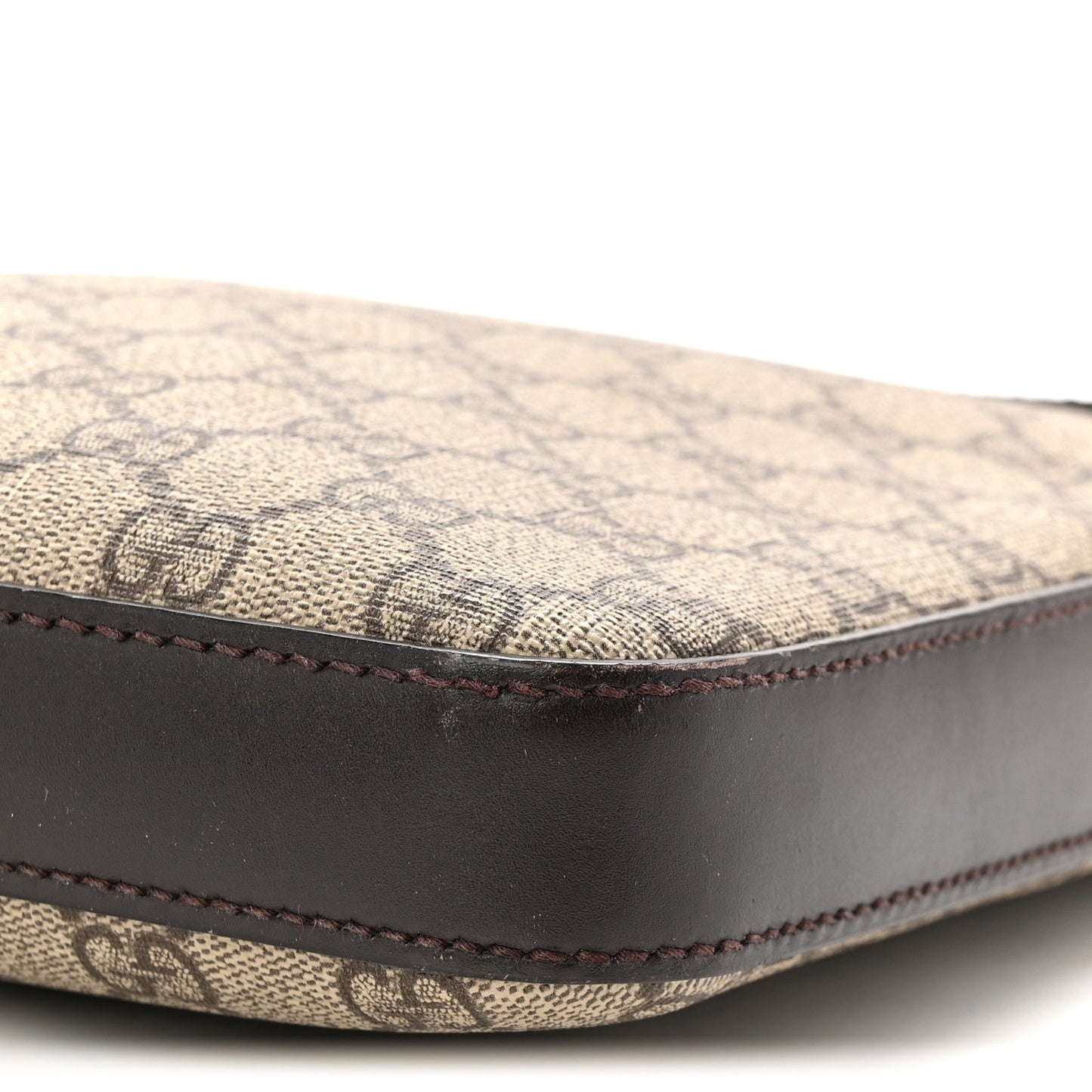 GG Supreme Monogram Medium Flat Messenger Bag Beige Brown