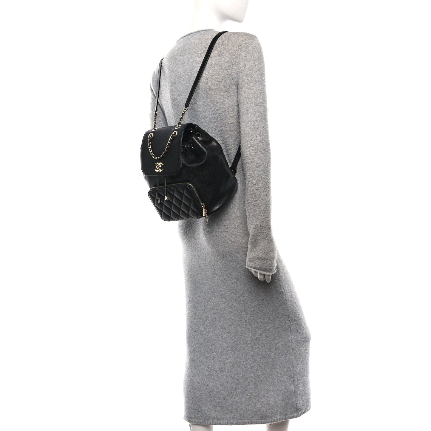 Caviar Quilted Business Affinity Backpack Black