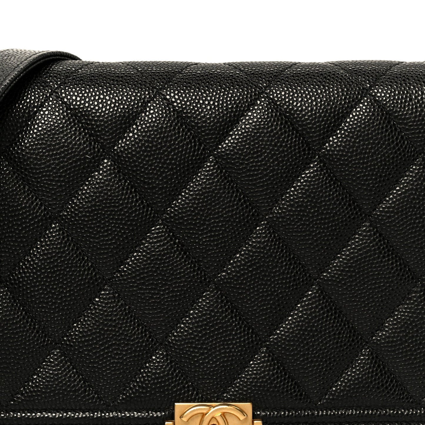 Caviar Quilted Boy Wallet On Chain WOC Black