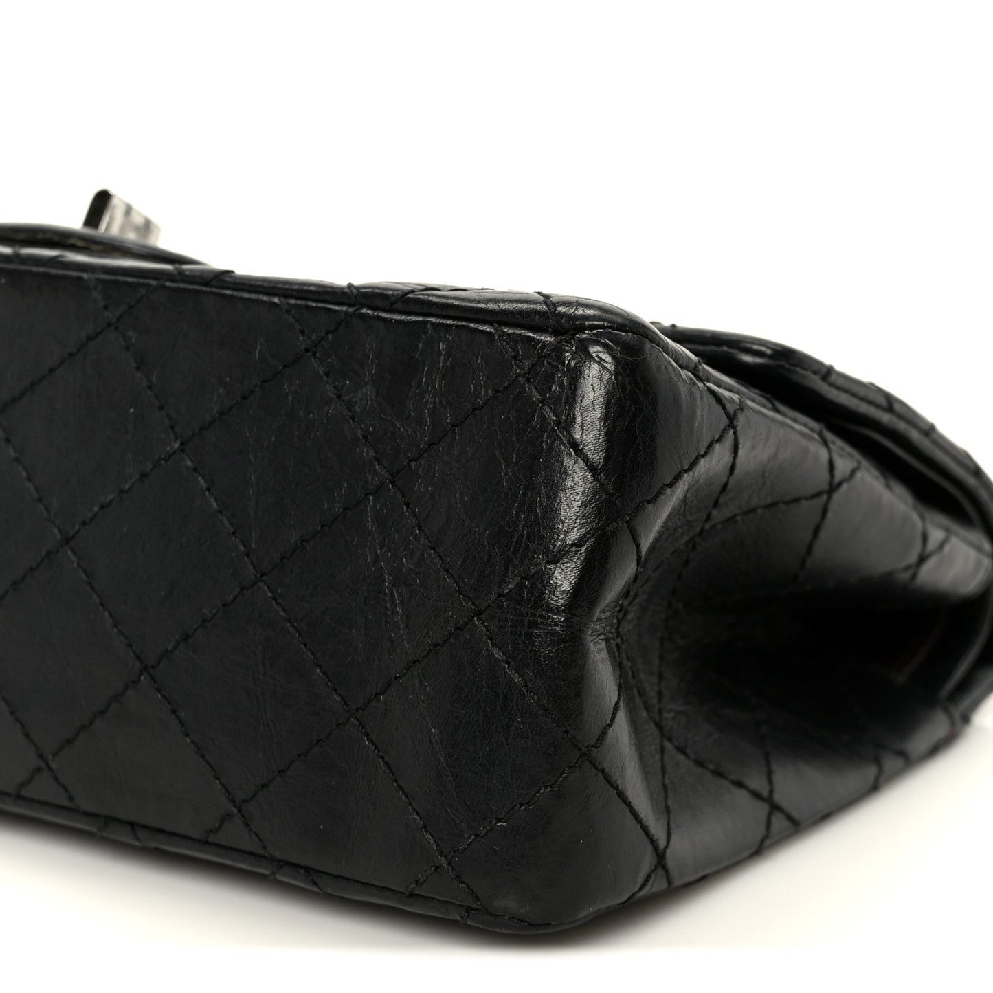 Aged Calfskin Quilted 2.55 Reissue 225 Flap Black