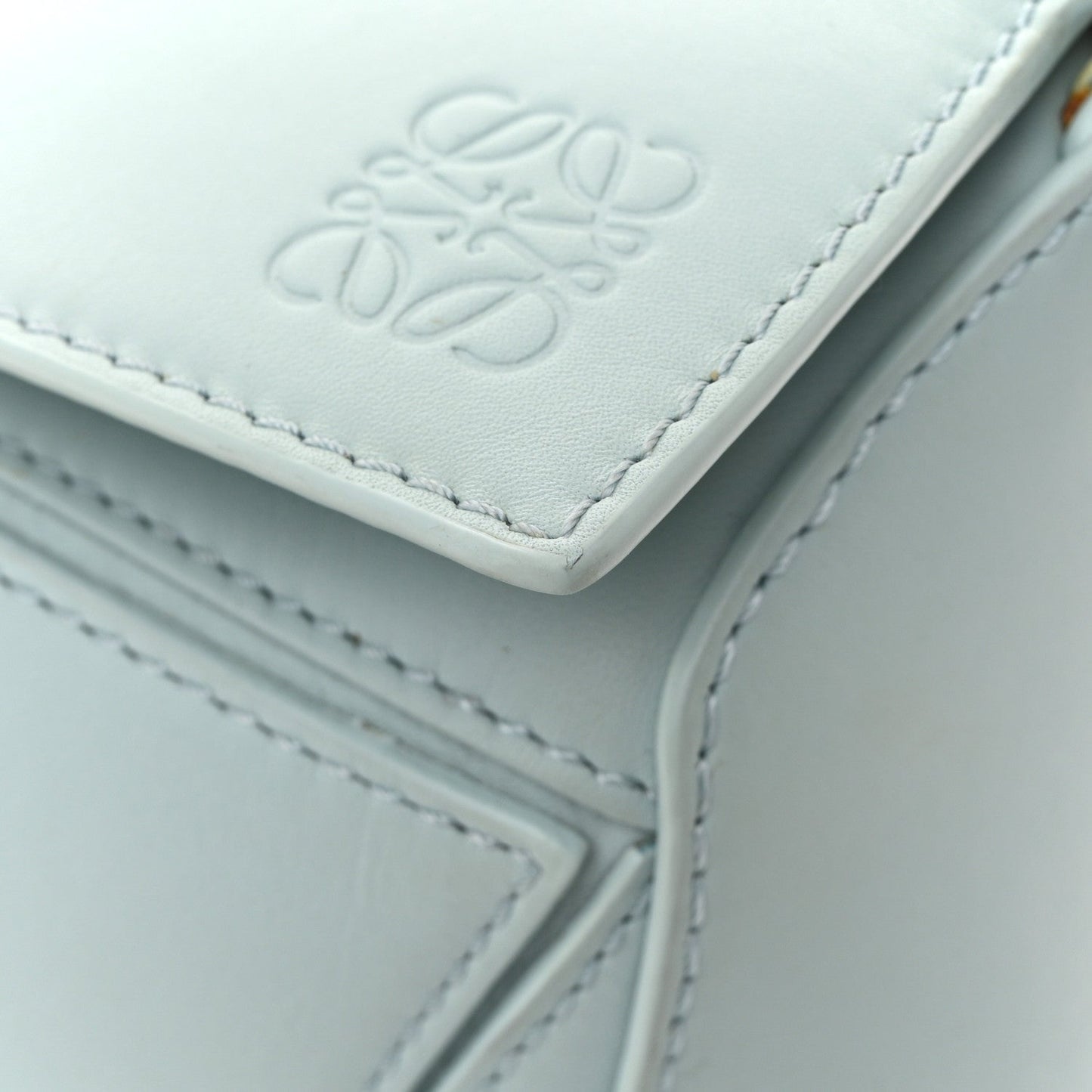 Grained Calfskin Small Puzzle Bag Aquamarine