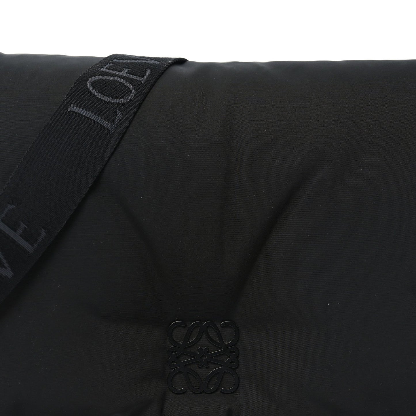 Nylon Medium Goya Puffer Bag Black