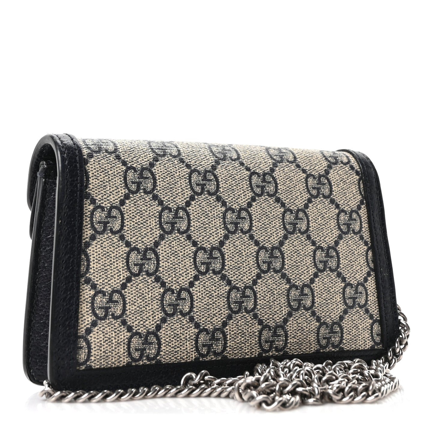 GG Supreme Monogram Textured Dollar Calfskin Super Mini Dionysus Shoulder Bag Beige Blue