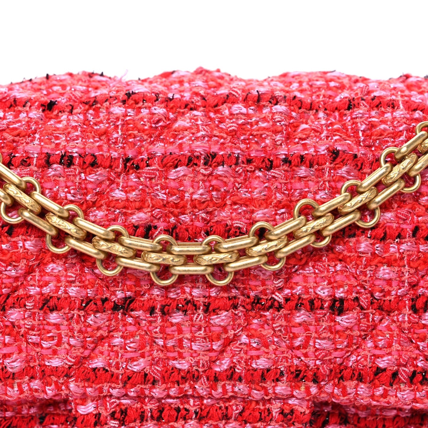 Tweed Quilted Mini 2.55 Reissue Flap Red Ecru Black