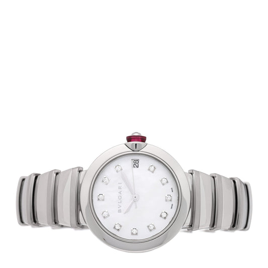 Stainless Steel Diamond Mother of Pearl 33mm Lucea Automatic Watch