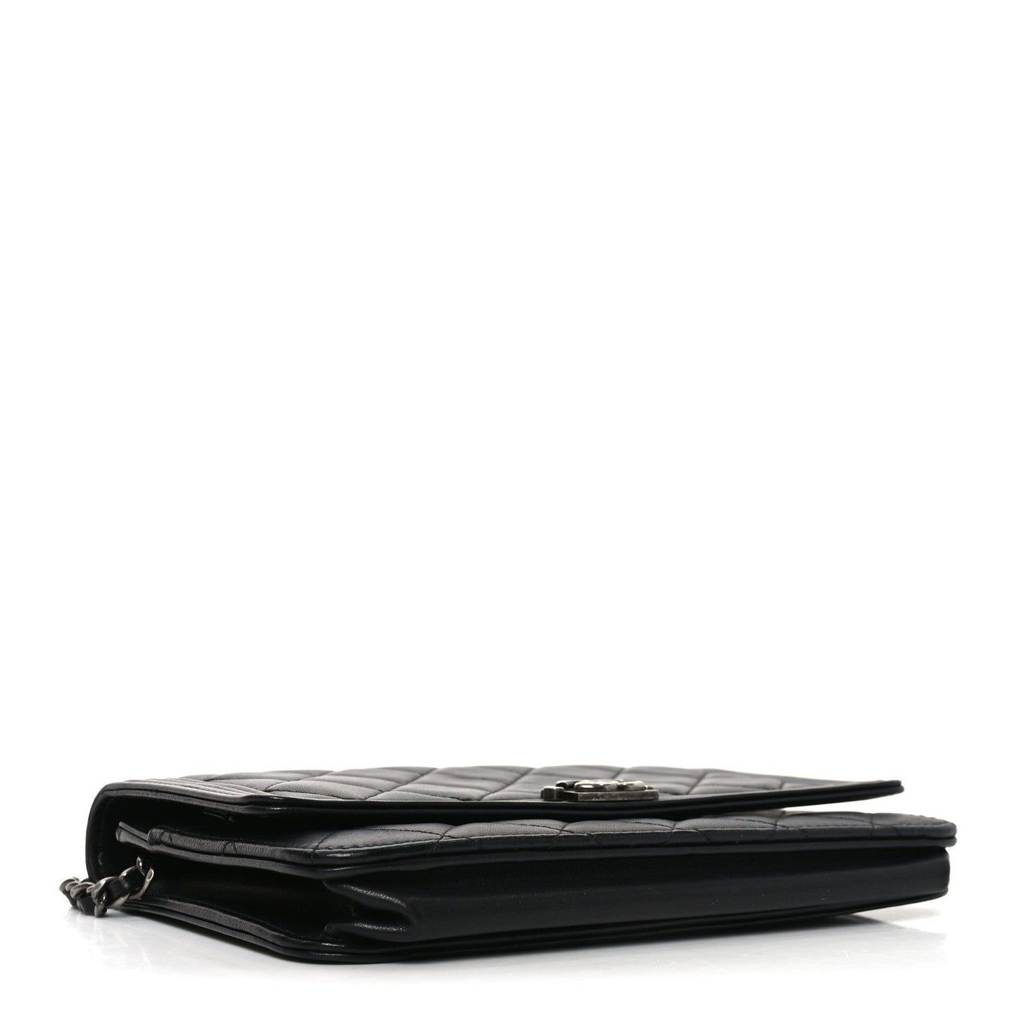 Lambskin Quilted Boy Wallet On Chain WOC Black