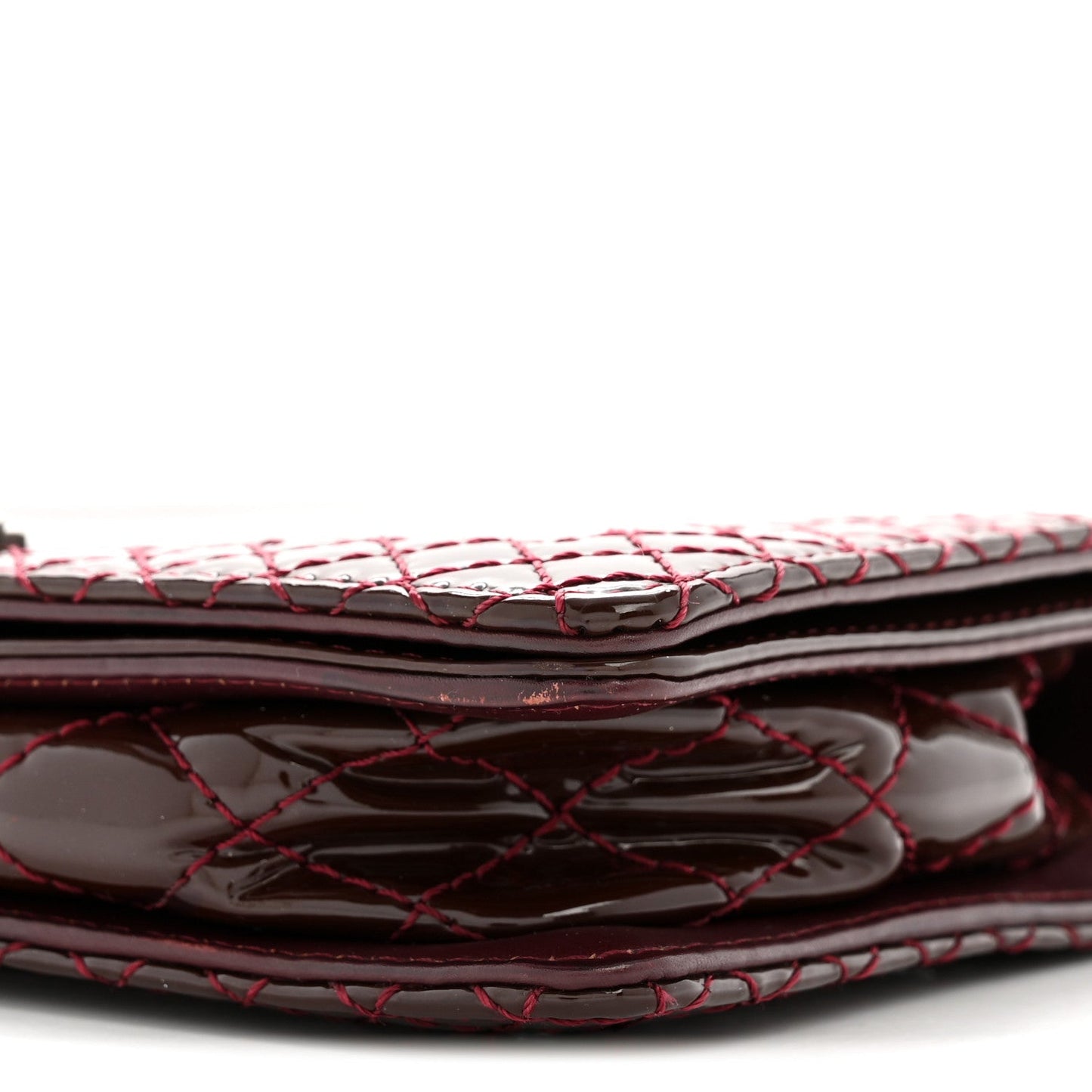 Patent Small Boy Reverso Flap Burgundy